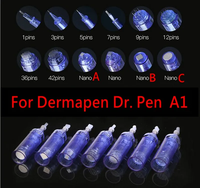 1/3/5/7/9/12 / 36/42 / nano Microneedle Hudvård för Dermapen Dr Pen Ultima A1 Nålpatron Ansikte Lyft