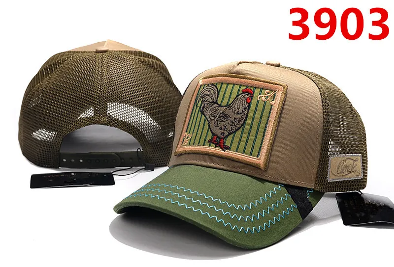 Cock Cap Mesh Kugelkappen Sommer Mode Freiheit Baseball Hüte Stickerei Tiere Atmungsaktive Sonnenkappe Männer Frauen Casual Golf Hat