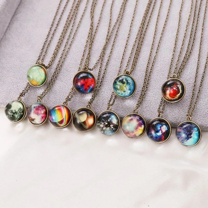 Ювелирные изделия Горячие моды Космический Звездное небо Светящийся кулон в стиле ретро ожерелье ожерелье