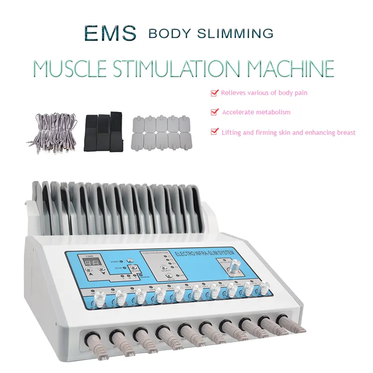 EMS Muscle Stimulator Electrostimulation Máquina russos Waves EMS aquecimento muscular elétrica Estimulador Dezenas EMS emagrecimento máquina