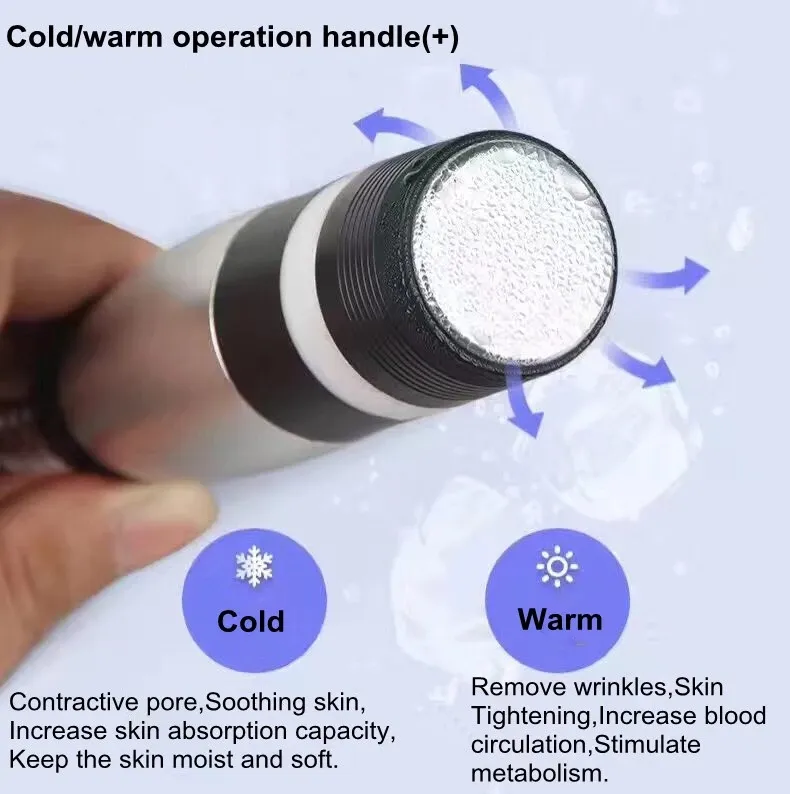 المعدات الكهربائية الباردة والدفئة المحمولة بدون إبرة cryo الوجه mesotherapy العناية بالبشرة جهاز الجمال