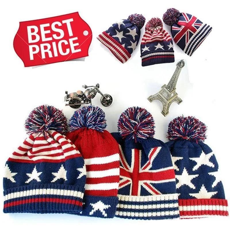 Bästsäljande ny vinter no-liten cap hat amerikansk sport knit hatt grossist
