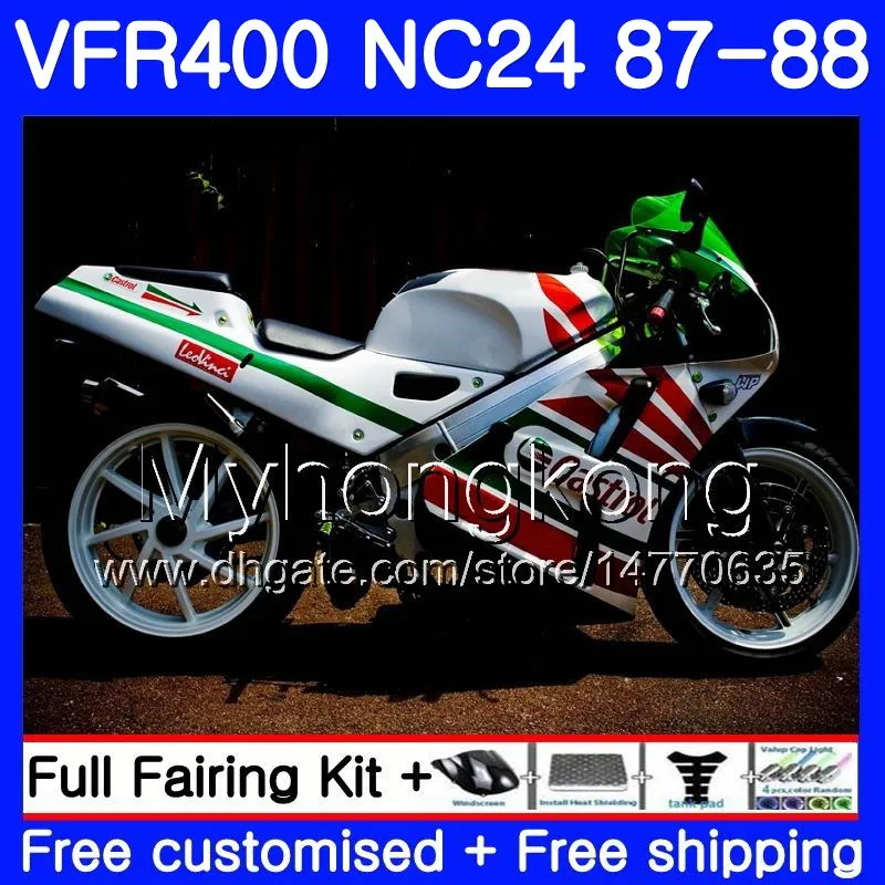 Corpo Para HONDA RVF400R VFR400RR RVF400RR VFR400R 1987 1988 267HM.38 VFR400 R NC24 V4 RVF VFR 400 R VFR 400R 87 88 Kit de luz verde de carenagem