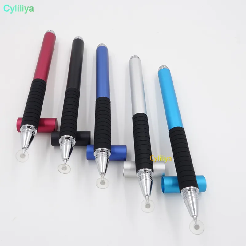 2 in 1 high precision sucker and fiber tip Touch screen Stylus pen flat disc for capacitive screen mobile phone table GPS(HL)