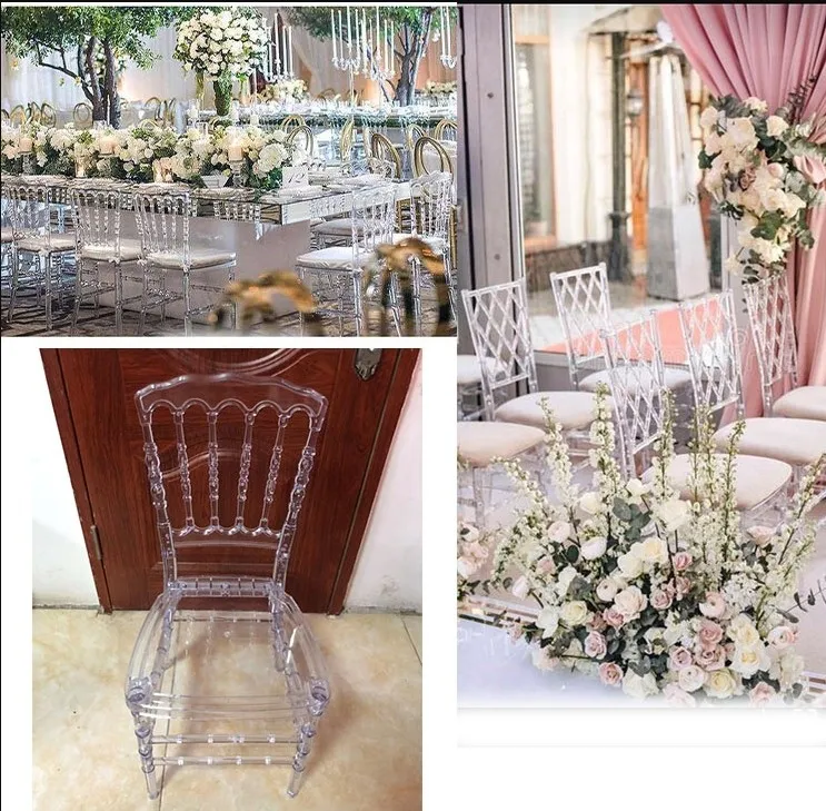 Acrylic Crystal Chair wedding chair Delicate Chair for Event Grand props Outdoor Wedding Moment Party Gathering in Hotel House or Church