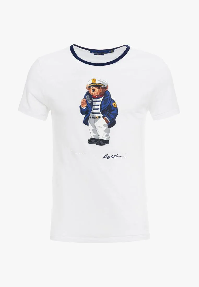 Polo taglia USA Camicia da uomo Martini Bear Tshirt USA Manica corta Standard EU UK Camicie Capitano di hockey Blu navy
