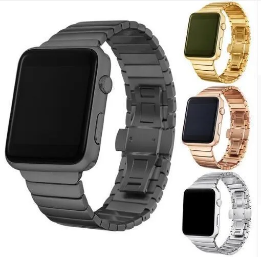 الفاخرة الفولاذ المقاوم للصدأ ل iwatch الفرقة سلسلة 4 3 2 1 1 حزام معدني غير القابل للصدأ ل أبل ووتش 42 ملليمتر 38 ملليمتر 40 ملليمتر 44 ملليمتر watchband t190620