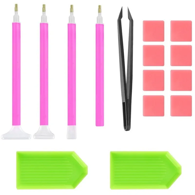 Diamond Painting Tool Kits Beginner Diy 5D Painting Tools Sets With Glue Tweezers Plastic Tray Needle Pen 4 8bb E1