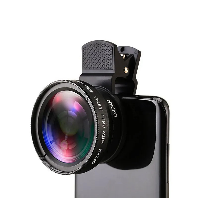 Objectif de caméra de téléphone 12X, télescope monoculaire, longue focale, objectif macro grand Angle 0,45x universel pour appareil photo numérique et téléphones mobiles