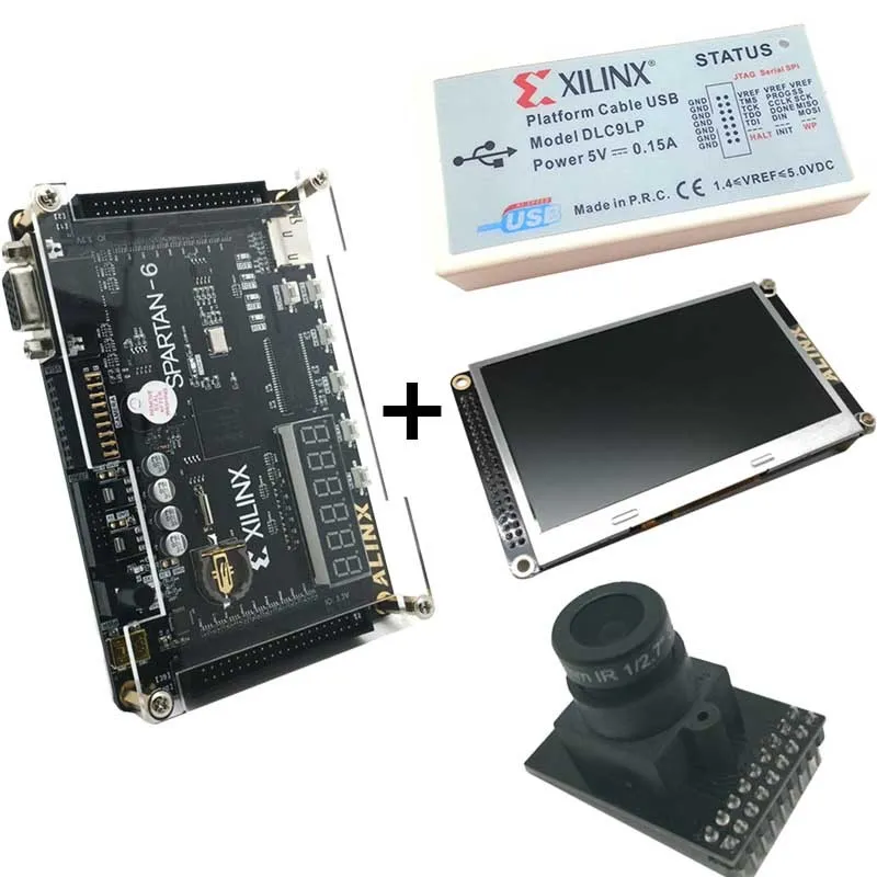 Freeshipping Xilinx FPGA-Videoverarbeitungskit XC6SLX9 Entwicklungsboard + Plattform-USB-Downloadkabel + 4,3-Zoll-TFT-LCD + OV5640-Kamera XL017