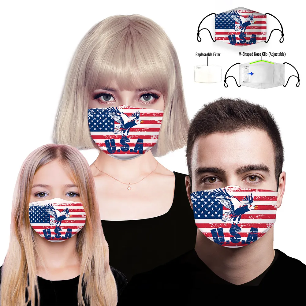 Vervangbare 5 Layer Filter Designer Gezichtsmasker, Herbruikbare Beschermende Katoen Kids Gezichtsmasker Wasbare Mode Stofdoek Disposable Gezichtsmasker