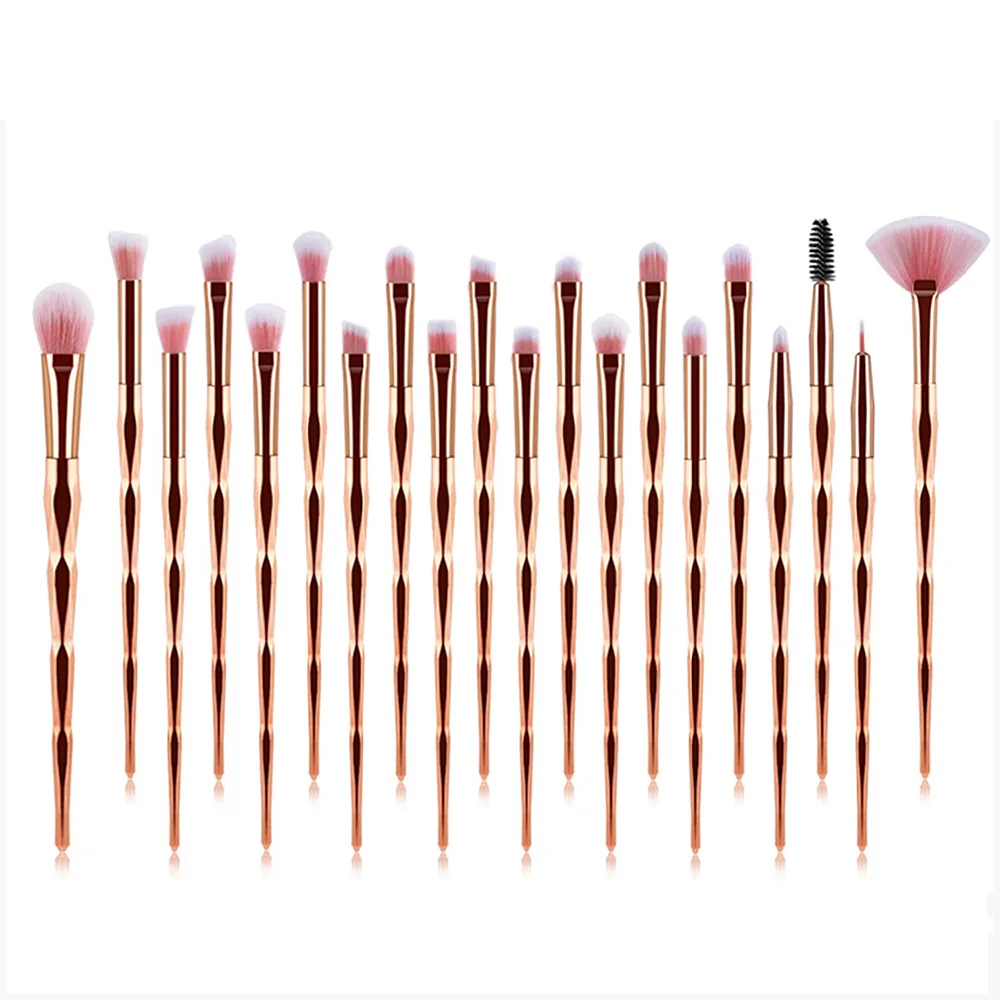 20 PCS Maquiagem Profissional Brushes Set Realce Lip Pó Foundation Concealer Blush Sombra Blending cosmética Escova Up Tool