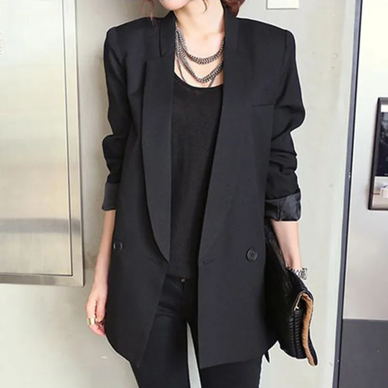 Blazer femme long sale noir