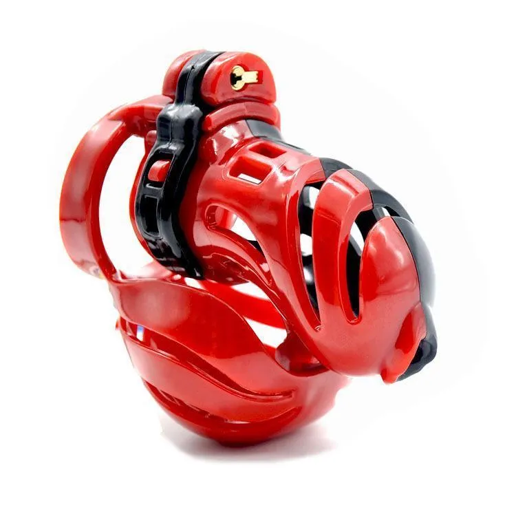 Nieuwe 3D Red Black Male Chastity Belt Hars Chastity Device Lichtgewicht bondage #R45