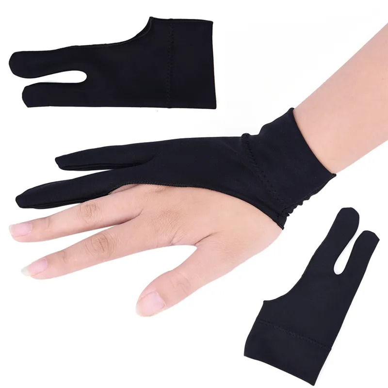 Anti Fouling 2 Fein Drawing Thumb Gloves For Fashion Artist Graphics Ideal  For Both Left And Right Hand Black From Bailu11, $13.6