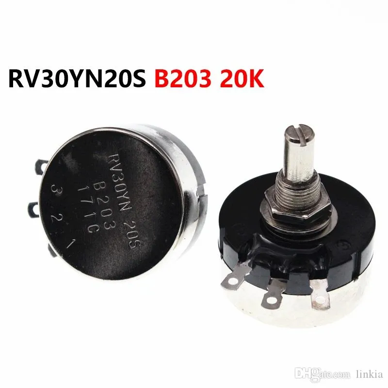 RV30YN20S B203 20K 3W Single Turn Carbon Film Potentiometer Justerbart motstånd