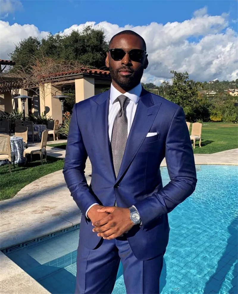 Latest Mens Tuxedos Suits Champagne Wedding Tuxedos Satin Formal