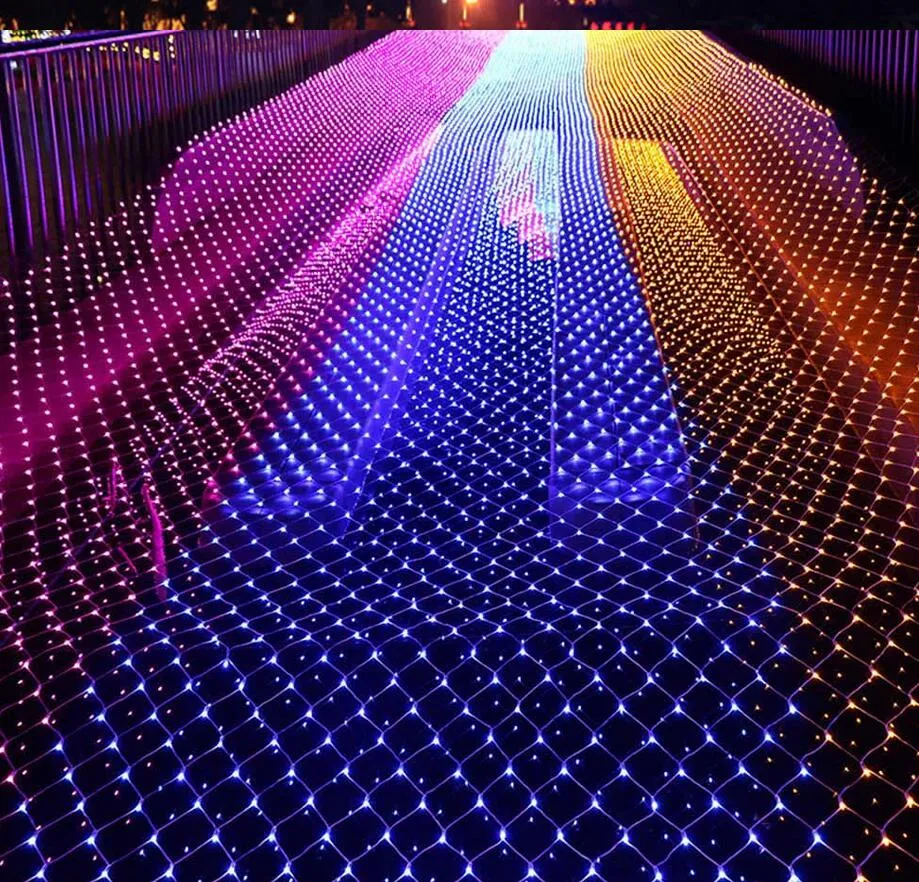 LED Net String Light 10x8m 6x4m 3x3m 3x2m 1.5x1,5m 8 Modes 110V 220V FAIRY LUMIÈRES DÉCORT