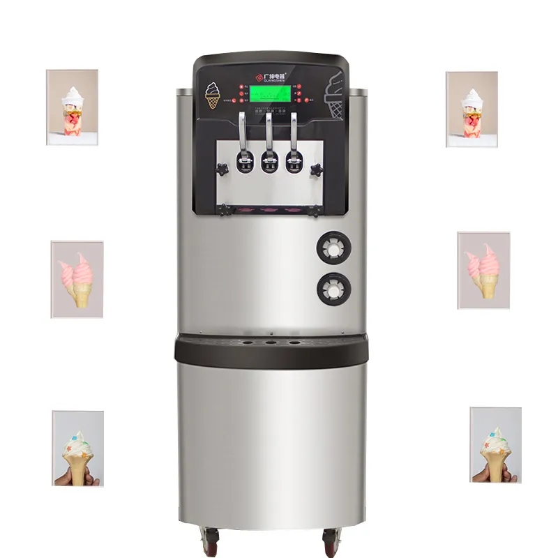 Approvisionnement de machine de crème glacée molle de ménage commercial de Mini Vertical 3 saveurs Sunda 36-42L/H remise de capacité
