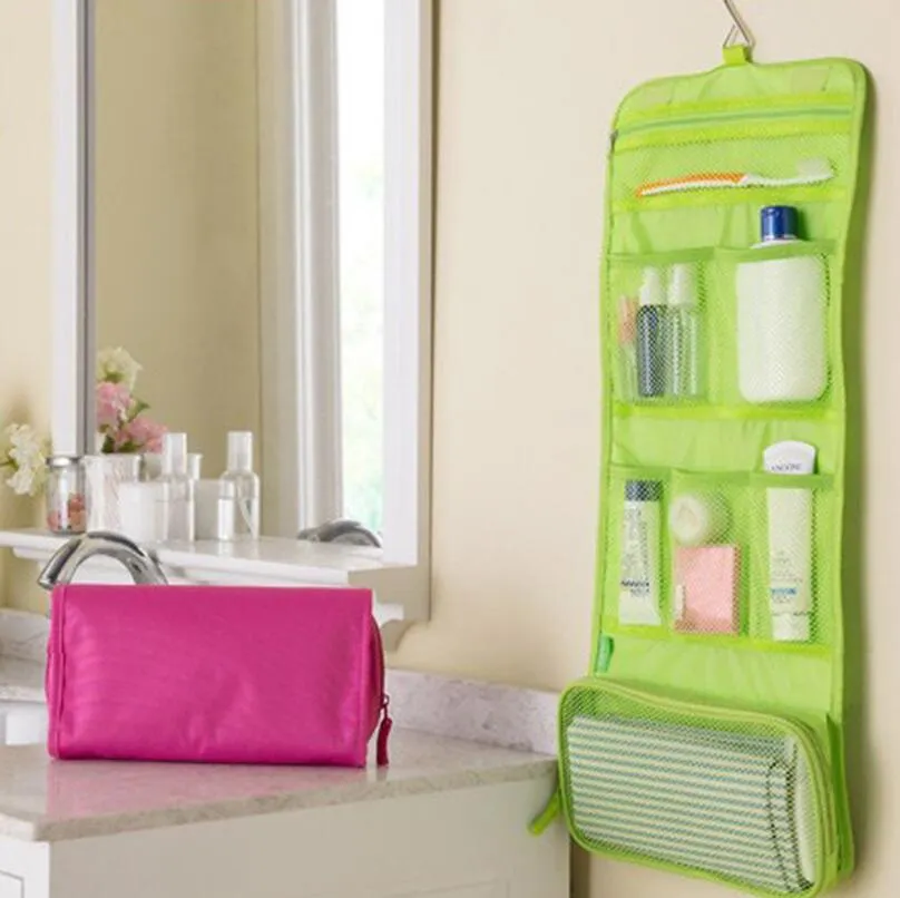 hanging roll-up makeup organizer and travel bag 4kits Bag/Toiletry Kit/Travel for Women - 4 Removable Storage Bags large capacity 4-Layer Roll up Foldable Travel