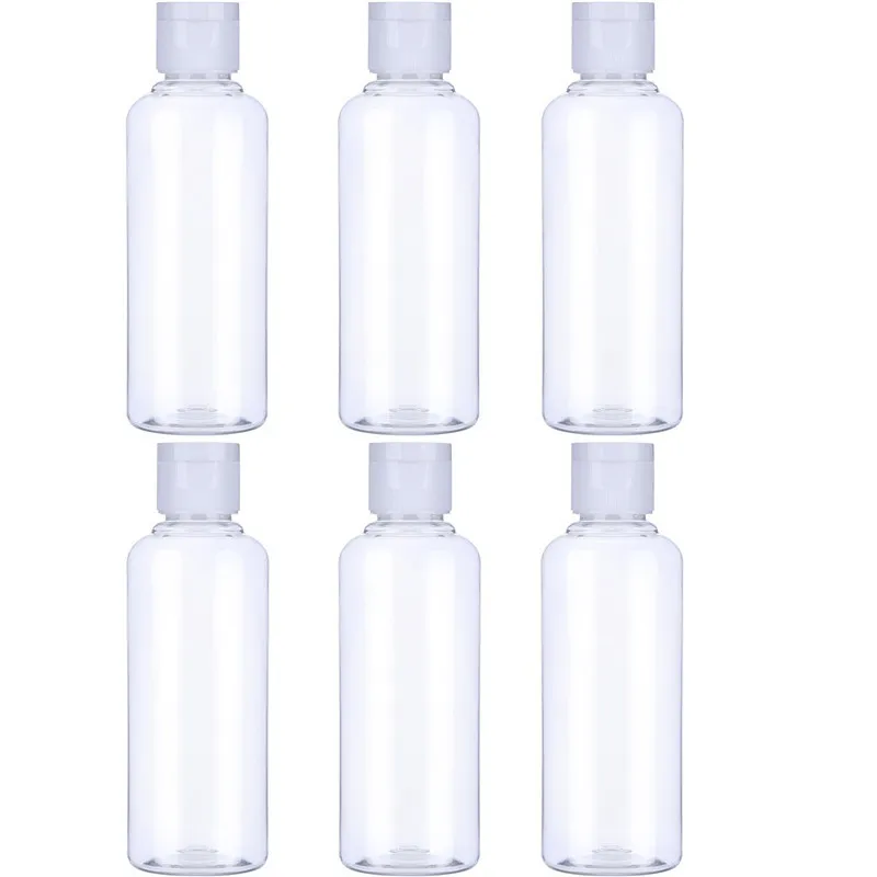 Bouteille vide en plastique transparent avec capuchon rabattable, petites bouteilles de voyage, conteneurs de stockage pour échantillons cosmétiques, Lotion, Gel douche