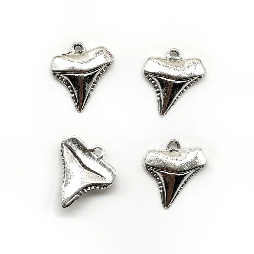 Retro Shark Teeth Silver Charms For Jewelry Making For DIY Jewelry