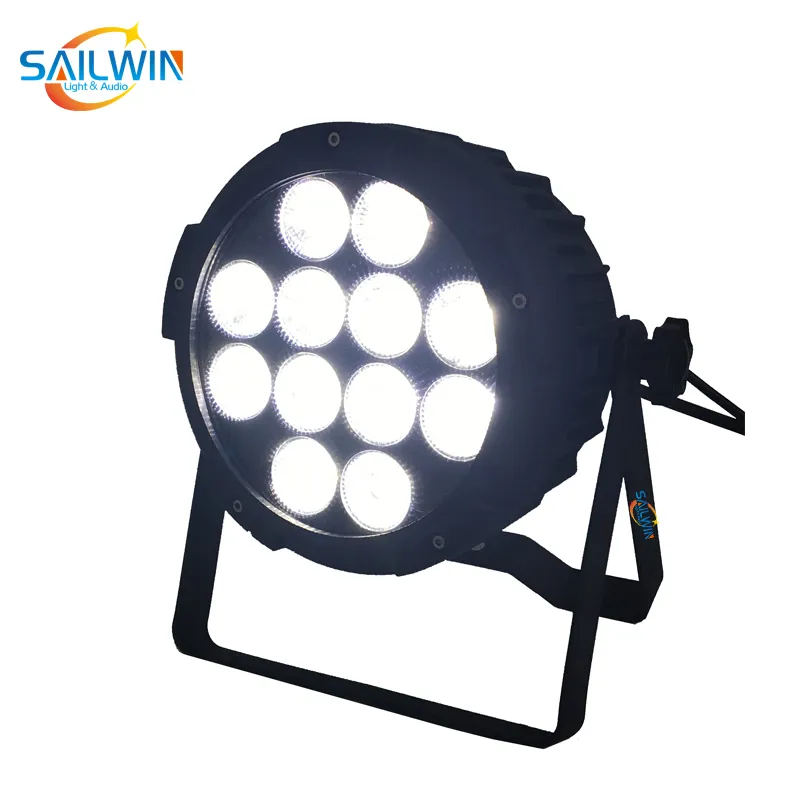 Events lighting projector 12x15w RGBWA 5in1 led uplight par dmx led stage slim flat powercon par light