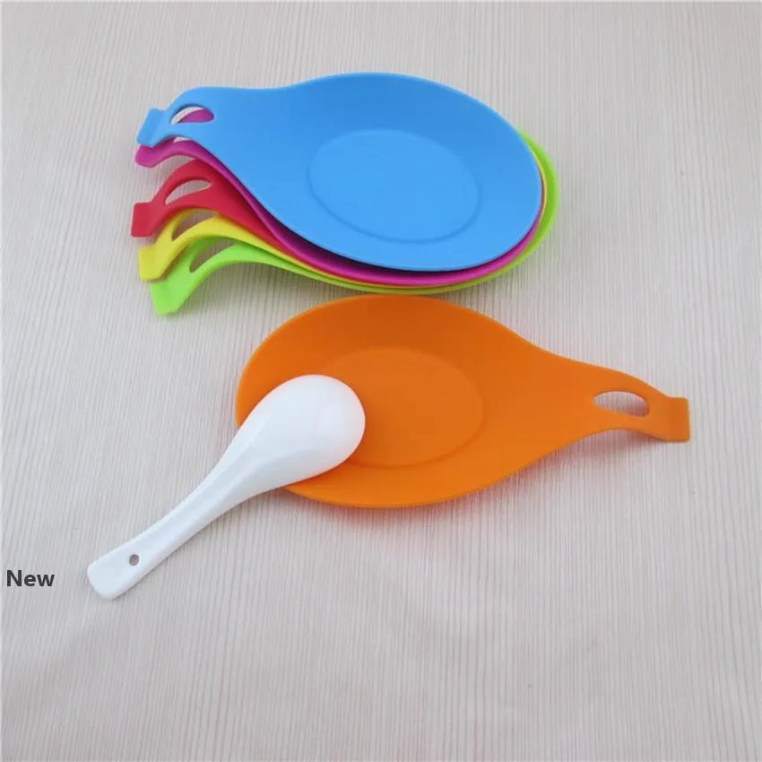 Food Grade Silicone Mat Cooking Kitchen Spoon Rests Non-stick Pad For Baking Accessories Spatula Scraper mat Kitchen Tools LJJA3843