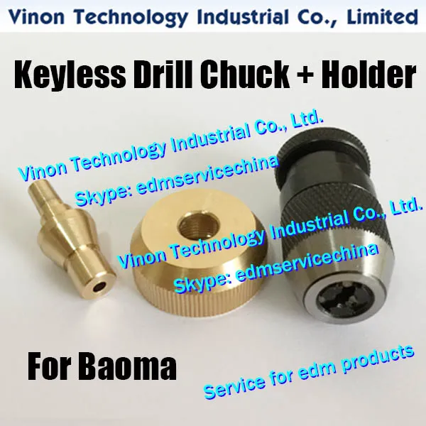 EDM Keyless Drill Chuck 0-3mm JT0 med kvinnlig adapter (med innergänga) för Baoma DB703 Super Drill EDM-maskiner