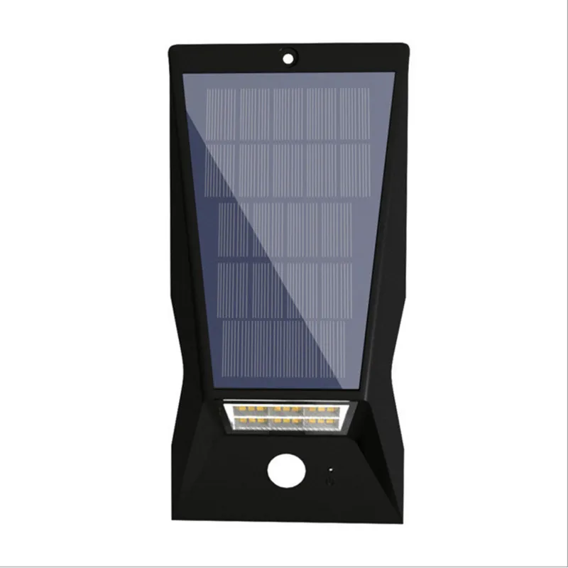 Nova lâmpada de parede de indução solar do corpo LEVOU luz do jardim solar 2000 mAh luz do gramado LEVOU luz de rua