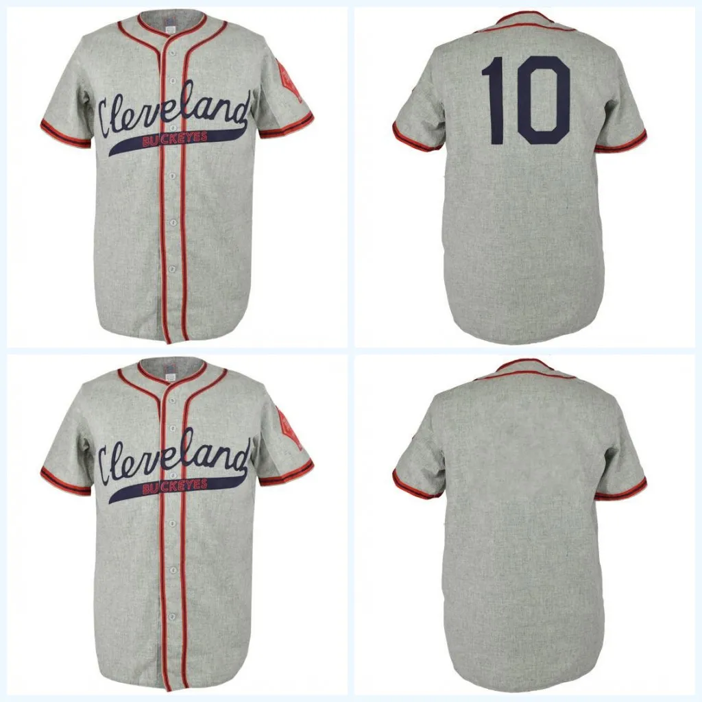 Cleveland Buckeyes 1946 Road Jersey Movie Baseball Jersey Doppelt genähte Namensnummer für Herren Damen Jugend Mix Order S-XXXL