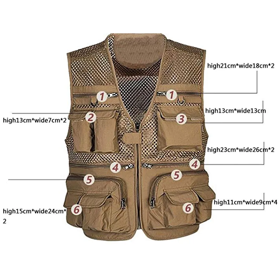 Breathable Quick Dry Fishing Castellani Shooting Vest For Men