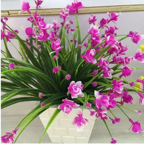 1 Demet 21 Kafaları Yapay Çiçekler Ile Yaprak Düğün Dekorasyon Simülasyon Phalaenopsis Çiçek Ev DIY sevgililer Günü Dekorasyon GB130