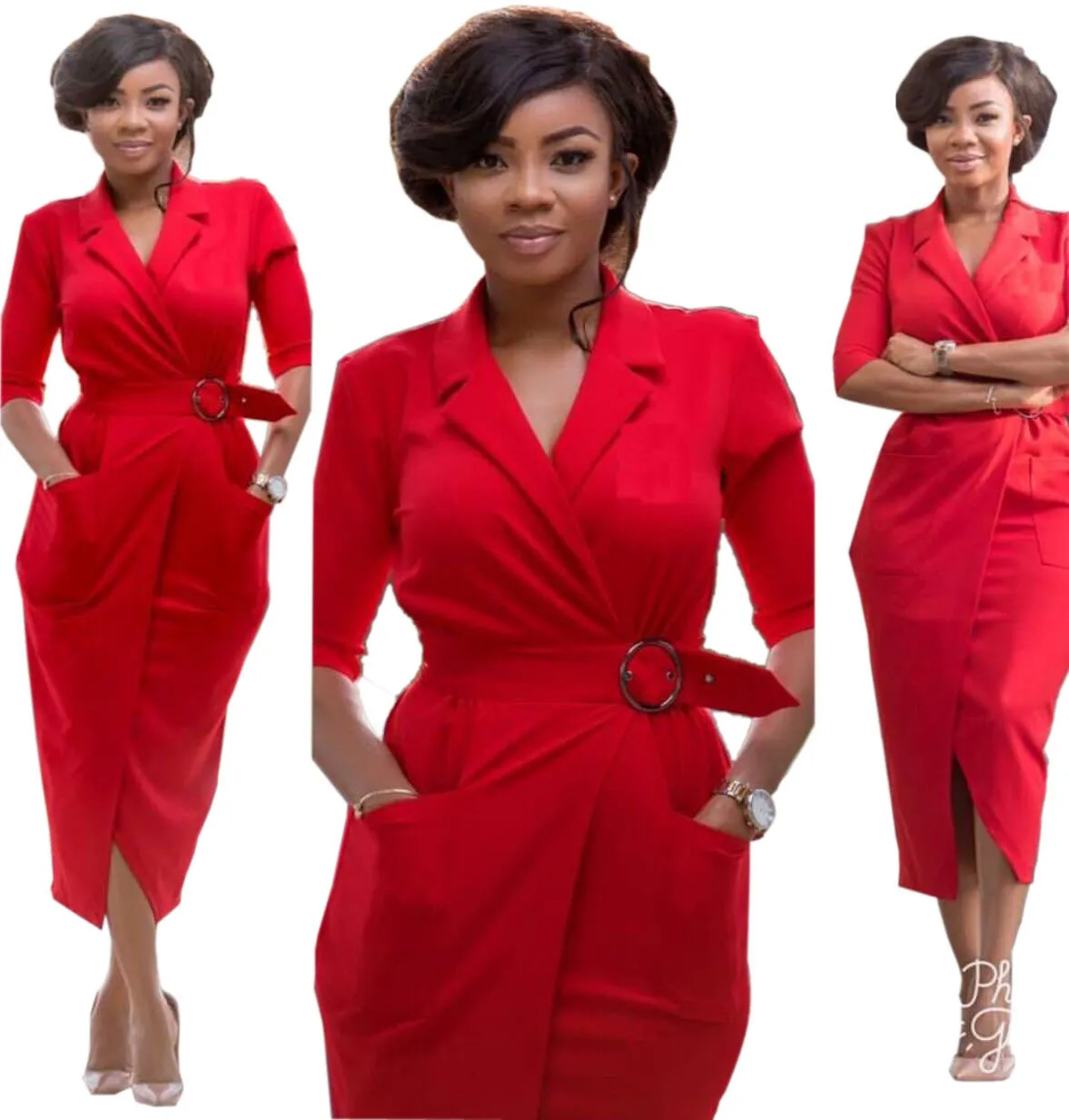 Vestido vermelho com best sale blazer