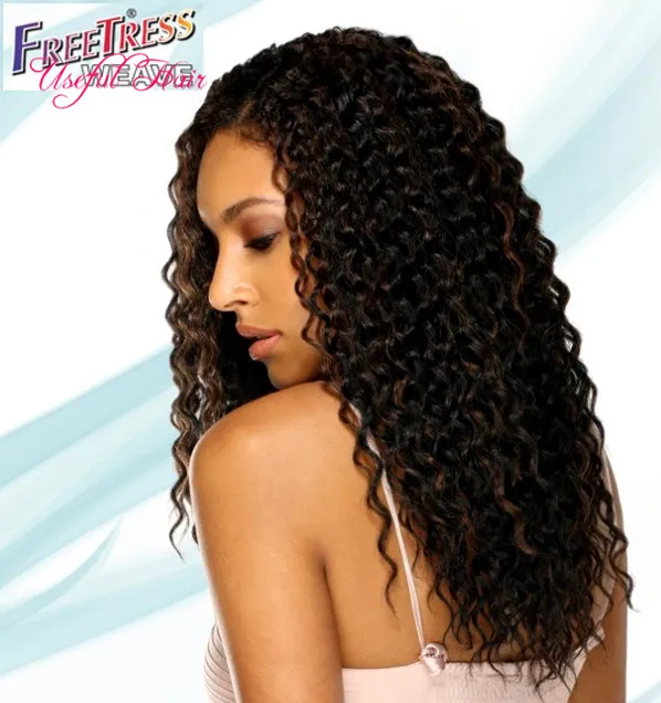 FREETRESS HAIR WITH WATER WEAVE SENEGALESE TWIST SYNTHETIC CROCHET BRAIDS Curly i Pre Twist 18Inch Free Tress Hair Buls Syntetisk Braid Mode Vattenvåg