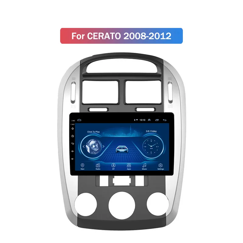 9 tum Android 10 Car Video Radio Multimedia Player för Kia Cerato 2008-2012 WiFi Bluetooth GPS Navigation