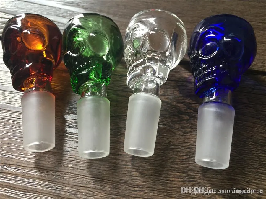 QBsomk Thick Bowl Piece for Glass Bong slides skull Bowls Pipes bongs smoking color heady wholesaler oil rigs pieces 14mm 18mm