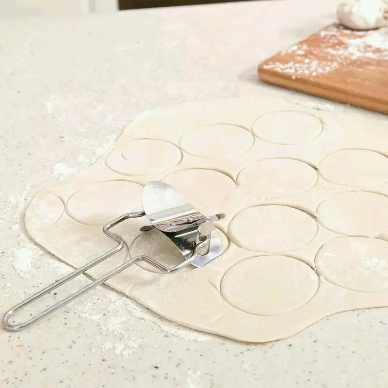Högkvalitativt degpress i rostfritt stål Dumpling Maker Form Paj Ravioli Bakverk Verktyg Circle Dumpling Wraper Cutter Making Machine