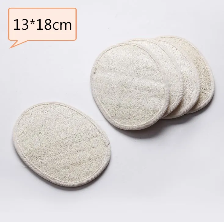 13*18 cm forme ovale naturel tampon de luffa épurateur enlever la peau morte bain douche visage luffa éponge SN589