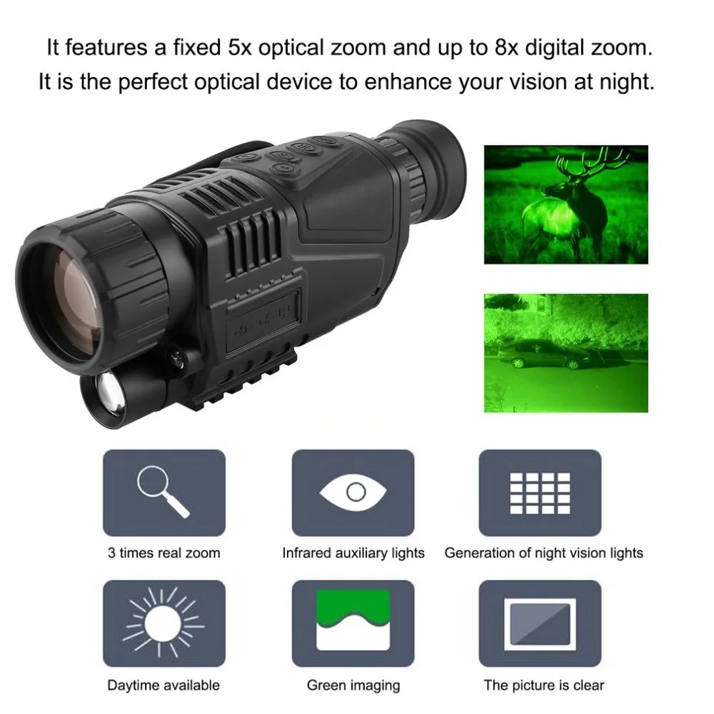 Digital IR Night Vision Infravermelho Câmera Monocular Camcorder Função Telescópio Video Recorder