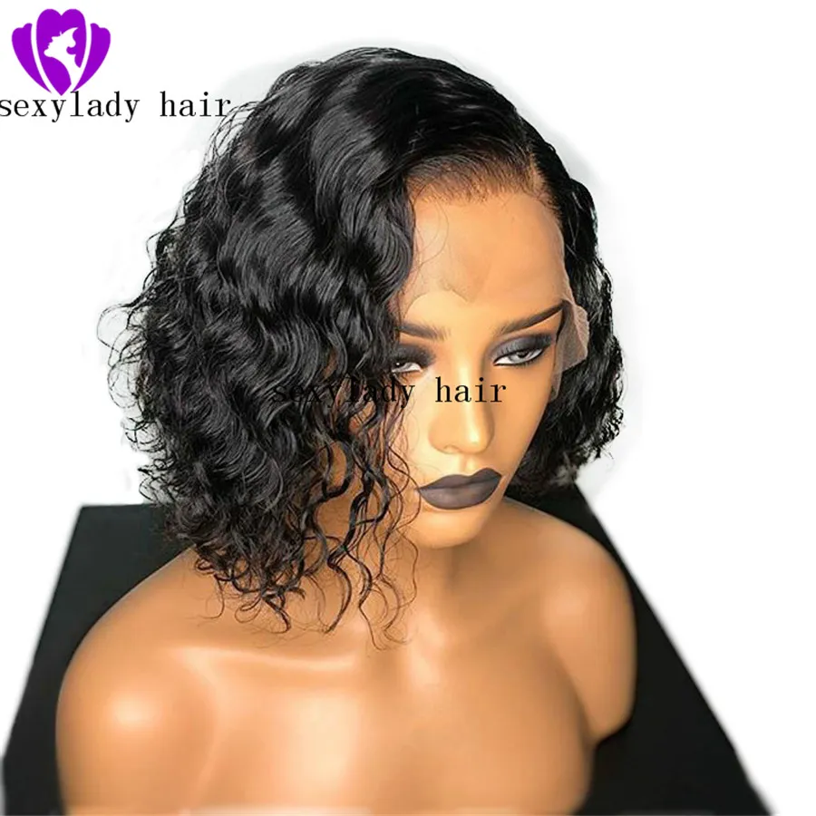 Natural Black Short Bob Curly Simulation Human Hair Wig Glueless Synthetic  Lace Front Wig Heat Resistant Fiber Hair For Black Women Da 21,4 € | DHgate, image size:900x900