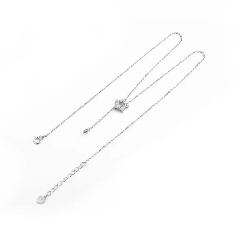 HOPEARL Gioielli Ciondolo a Stella a 3 Dimensioni Collana di Montaggio Gioielli Grezzi per Perle a Goccia Argento Sterling 925 3 Pezzi