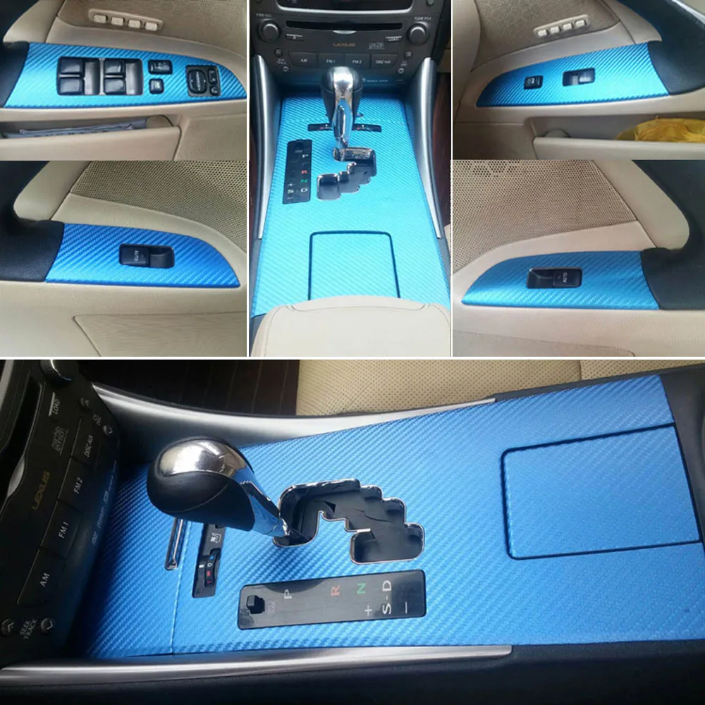 Для Lexus IS250 IS300 2006-2012 внутренняя центральная панель управления дверная ручка наклейки из углеродного волокна наклейки аксессуары для стайлинга автомобиля Accessorie2077