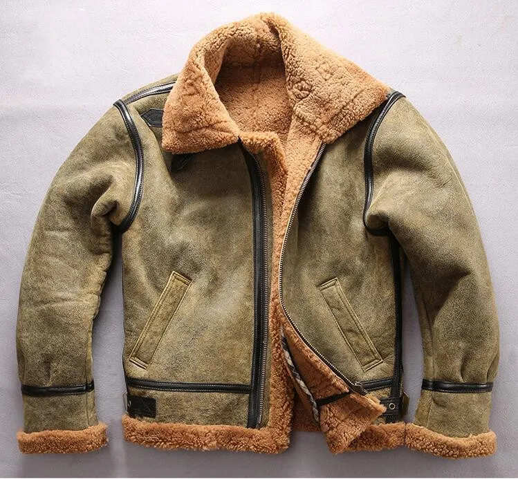 AVIREX FLY Sheepskin Genuine Leather Warm Jackets For Men With Double Faced Lamb Fur Collar And Hot Cold Resistance For Mens Flight Warm Jackets For Men From Qltrade 2 670.06 DHgate.Com