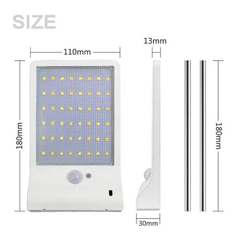 Luci a LED a energia solare Telecomando i regolabili 48led Illuminazione solare da giardino a LED super luminosa impermeabile