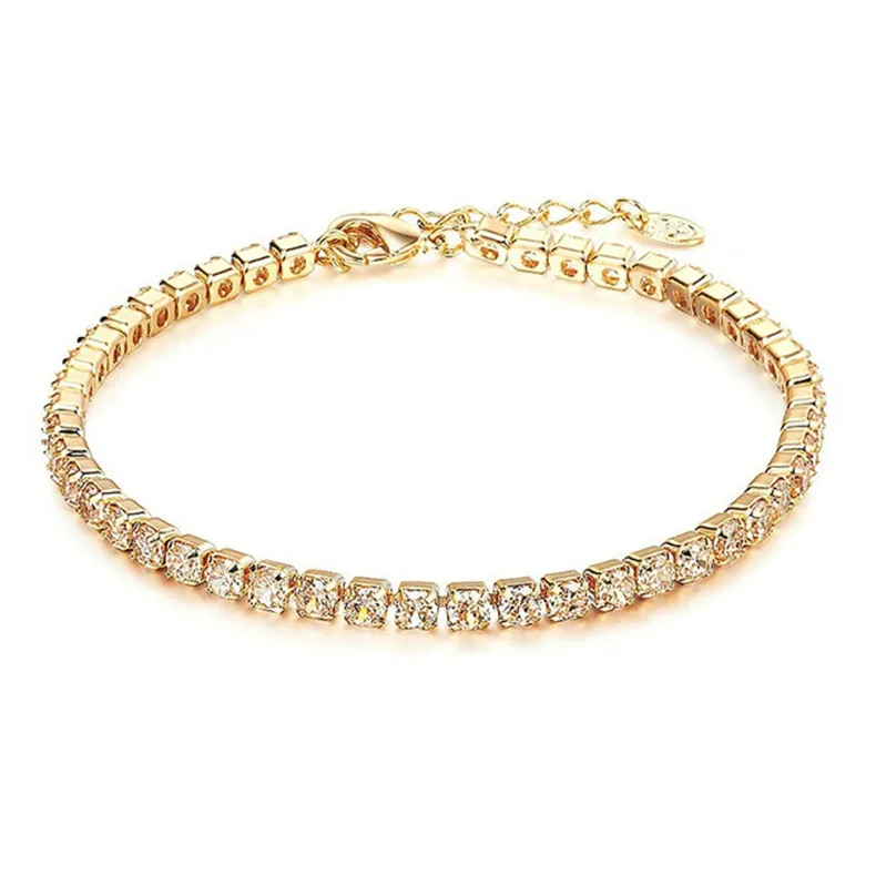 Crystal Christmas Wedding Bridal Jewelry Bare Diamond Bracelet Cheap Single Row Zircon Bracelet Bridal Jewelry Accessories