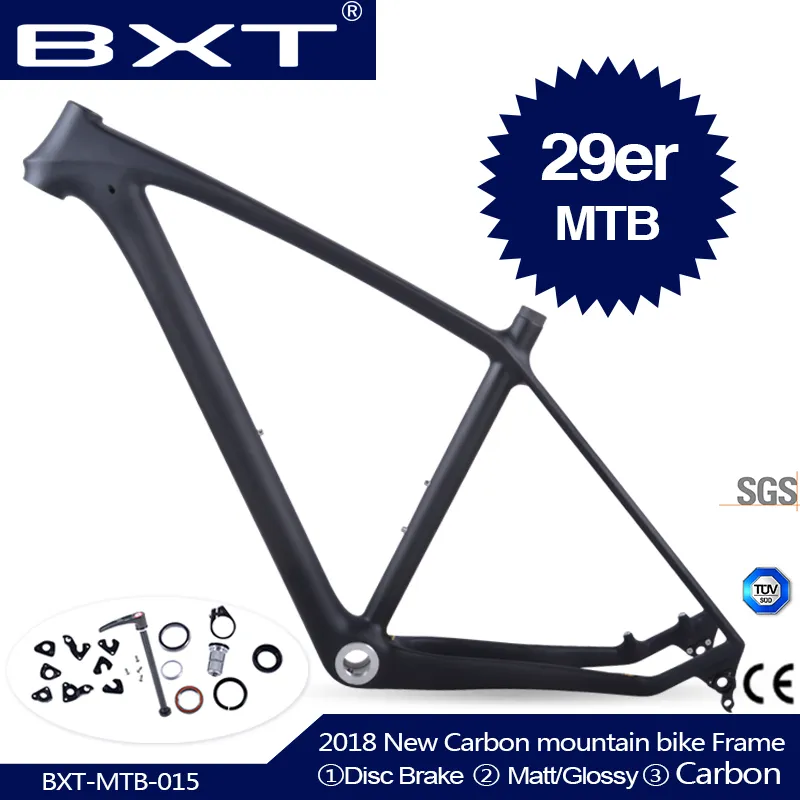 2020 BXT T800 Carbon MTB-ram 29er MTB Carbon Frame 29 Mountainbike 142 * 12 eller 135 * 9 mm cykel