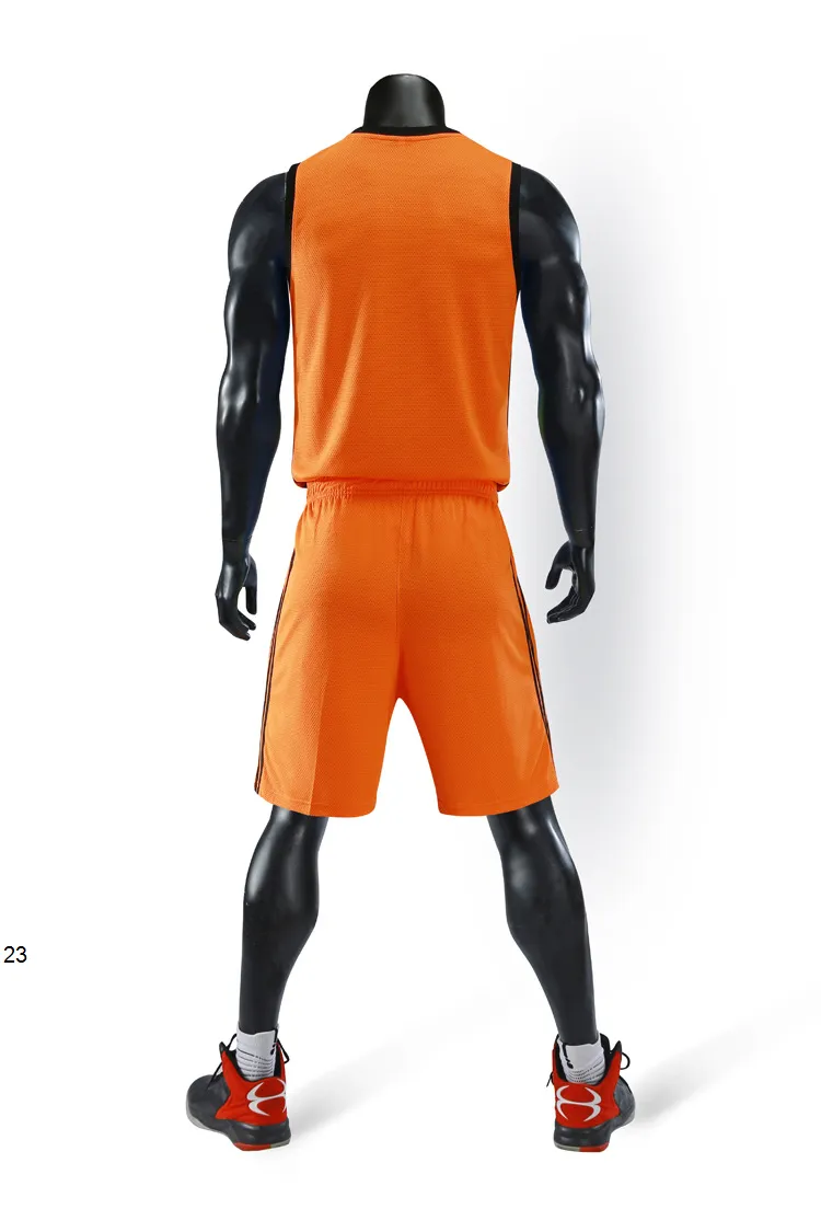 2019 New Blank Basketball Jerseys gedruckt Logo Mens Größe S-XXL günstiger Preis schnelles Verschiffen gute Qualität A006 orange OG0062