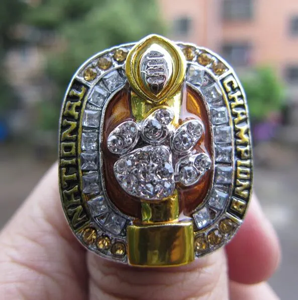 2016 Clemson Tigers National Championship Ring avec boîte de présentation en bois Souvenir Hommes Fan Gift 2019 gros Drop Shipping