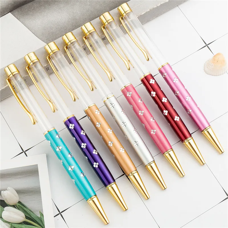 21 Color Creative DIY Metal Ballpoint Pens Wedding Gift Self-filling Pen School Stationery Office Supplies Writing Gift